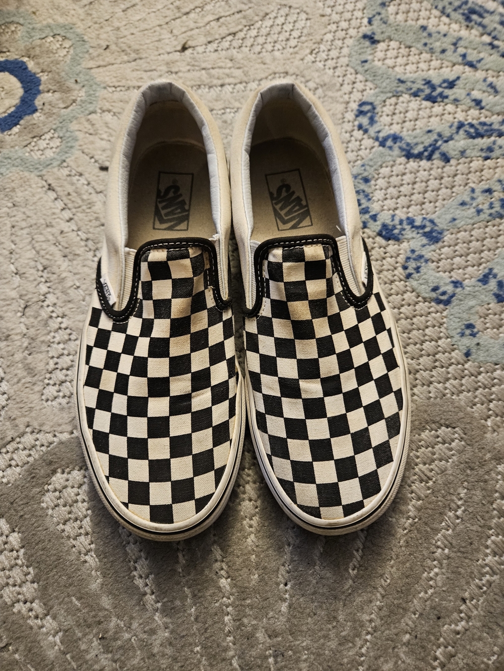 Vans Men Checkerboard Slip-On Sneakers - Black & White
